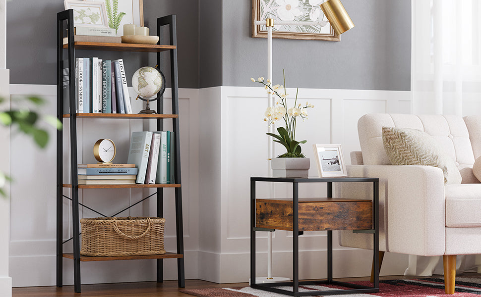 Industrieel boekenrek