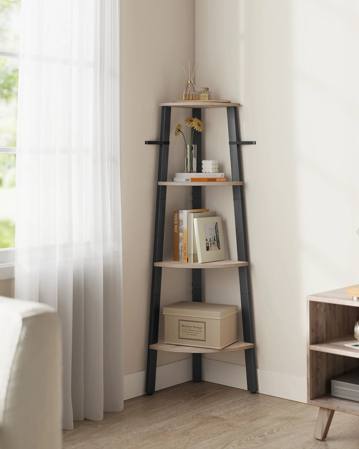 Industrieel hoekrek – laddermodel